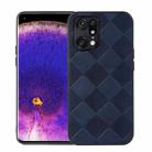 For OPPO Find X5 Pro Weave Plaid PU Phone Case(Blue) - 1