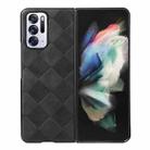 For OPPO Find N Weave Plaid PU Phone Case(Black) - 1