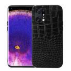 For OPPO Find X5 Pro Crocodile Top Layer Cowhide Leather Phone Case(Black) - 1