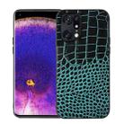 For OPPO Find X5 Pro Crocodile Top Layer Cowhide Leather Phone Case(Cyan Blue) - 1