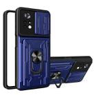 For Xiaomi Poco X4 Pro 5G Sliding Camshield TPU+PC Phone Case with Card Slot(Sapphire Blue) - 1