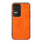 For Xiaomi Redmi K40S 5G Two-color Litchi Texture PU Phone Case(Orange) - 1