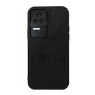 For Xiaomi Redmi K50 / K50 Pro Fine Hole Version Two-color Litchi Texture PU Phone Case(Black) - 1