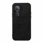 For Huawei nova 9 SE Fine Hole Version Two-color Litchi Texture PU Phone Case(Black) - 1