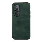 For Huawei nova 9 SE Fine Hole Version Two-color Litchi Texture PU Phone Case(Green) - 1