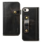 For iPhone 7 / 8 Denior Oil Wax Cowhide DK Magnetic Button Horizontal Flip Leather Case with Holder & Card Slots & Wallet(Black) - 1