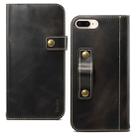 For iPhone 7 Plus / 8 Plus Denior Oil Wax Cowhide DK Magnetic Button Horizontal Flip Leather Case with Holder & Card Slots & Wallet(Black) - 1