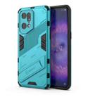 For OPPO Find X5 Pro Punk Armor 2 in 1 PC + TPU Shockproof Phone Case with Invisible Holder(Blue) - 1