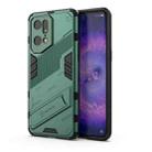 For OPPO Find X5 Pro Punk Armor 2 in 1 PC + TPU Shockproof Phone Case with Invisible Holder(Green) - 1