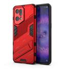 For OPPO Find X5 Pro Punk Armor 2 in 1 PC + TPU Shockproof Phone Case with Invisible Holder(Red) - 1