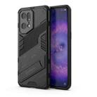 For OPPO Find X5 Pro Punk Armor 2 in 1 PC + TPU Shockproof Phone Case with Invisible Holder(Black) - 1