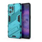 For OPPO Find X5 Punk Armor 2 in 1 PC + TPU Shockproof Phone Case with Invisible Holder(Blue) - 1