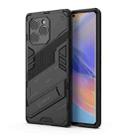 For Honor 60 SE Punk Armor 2 in 1 PC + TPU Shockproof Phone Case with Invisible Holder(Black) - 1