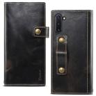 For Galaxy Note 10 Denior Oil Wax Cowhide DK Magnetic Button Horizontal Flip Leather Case with Holder & Card Slots & Wallet(Black) - 1