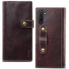 For Galaxy Note 10 Denior Oil Wax Cowhide DK Magnetic Button Horizontal Flip Leather Case with Holder & Card Slots & Wallet(Dark Red) - 1