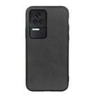 For Xiaomi Redmi K40S 5G Two-color Cowhide Texture PU Shockproof Phone Case(Black) - 1