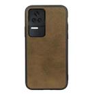 For Xiaomi Redmi K40S 5G Two-color Cowhide Texture PU Shockproof Phone Case(Green) - 1