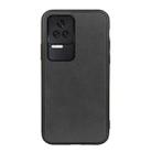 For Xiaomi Redmi K50/K50 Pro Fine Hole Version Two-color Cowhide Texture PU Shockproof Phone Case(Black) - 1