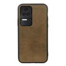 For Xiaomi Redmi K50/K50 Pro Fine Hole Version Two-color Cowhide Texture PU Shockproof Phone Case(Green) - 1