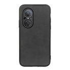 For Huawei nova 9 SE Fine Hole Version Two-color Cowhide Texture PU Shockproof Phone Case(Black) - 1