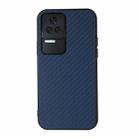 For Xiaomi Redmi K40S 5G Carbon Fiber Texture Shockproof Phone Case(Blue) - 1