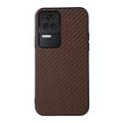 For Xiaomi Redmi K40S 5G Carbon Fiber Texture Shockproof Phone Case(Brown) - 1