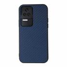For Xiaomi Redmi K50/K50 Pro Fine Hole Carbon Fiber Texture Shockproof Phone Case(Blue) - 1