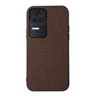 For Xiaomi Redmi K50/K50 Pro Fine Hole Carbon Fiber Texture Shockproof Phone Case(Brown) - 1