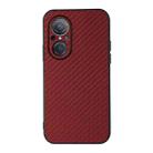 For Huawei nova 9 SE Fine Hole Carbon Fiber Texture Shockproof Phone Case(Red) - 1