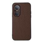 For Huawei nova 9 SE Fine Hole Carbon Fiber Texture Shockproof Phone Case(Brown) - 1