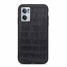 For OnePlus Nord CE 2 5G Crocodile Texture Genuine Leather Phone Case(Black) - 1