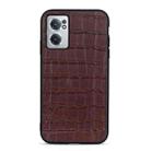 For OnePlus Nord CE 2 5G Crocodile Texture Genuine Leather Phone Case(Brown) - 1