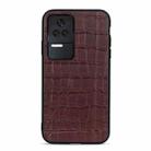 For Xiaomi Redmi K40S 5G Crocodile Texture Genuine Leather Phone Case(Brown) - 1