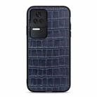 For Xiaomi Redmi K50/K50 Pro Fine Hole Crocodile Texture Genuine Leather Phone Case(Blue) - 1