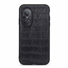 For Huawei nova 9 SE Fine Hole Crocodile Texture Genuine Leather Phone Case(Black) - 1