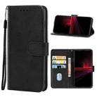For Sony Xperia 1 IV Leather Phone Case(Black) - 1