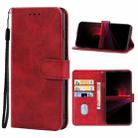For Sony Xperia 1 IV Leather Phone Case(Red) - 1