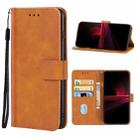 For Sony Xperia 1 IV Leather Phone Case(Brown) - 1