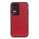 For Xiaomi Redmi K40S 5G Litchi Texture Genuine Leather Phone Case(Red) - 1
