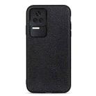 For Xiaomi Redmi K50/K50 Pro Fine Hole Version Litchi Texture Genuine Leather Phone Case(Black) - 1