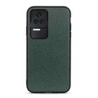 For Xiaomi Redmi K50/K50 Pro Fine Hole Version Litchi Texture Genuine Leather Phone Case(Green) - 1