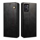 For OPPO A96 5G / Reno7 Z 5G Oil Wax Crazy Horse Texture Leather Phone Case(Black) - 1