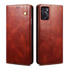 For OPPO A96 5G / Reno7 Z 5G Oil Wax Crazy Horse Texture Leather Phone Case(Brown) - 1