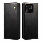 For Xiaomi Redmi 10C Oil Wax Crazy Horse Texture Leather Phone Case(Black) - 1