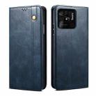 For Xiaomi Redmi 10C Oil Wax Crazy Horse Texture Leather Phone Case(Blue) - 1