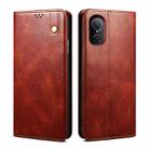 For Huawei nova 9 SE Oil Wax Crazy Horse Texture Leather Phone Case(Brown) - 1