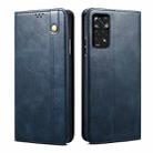 For Xiaomi Poco X4 Pro 5G Oil Wax Crazy Horse Texture Leather Phone Case(Blue) - 1