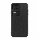 For Xiaomi Redmi K40S 5G Cross Texture Genuine Leather Phone Case(Black) - 1