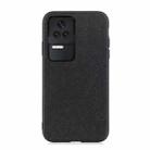 For Xiaomi Redmi K50/K50 Pro Fine Hole Version Cross Texture Genuine Leather Phone Case(Black) - 1