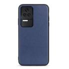 For Xiaomi Redmi K40S 5G Sheep Texture Genuine Leather Shockproof Phone Case(Blue) - 1